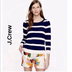 J. Crew striped nautical blue ivory cream knit sweater